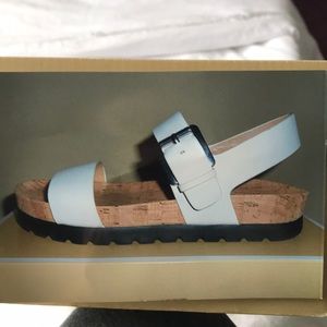 White Michael Kors Judie Leather Sandal